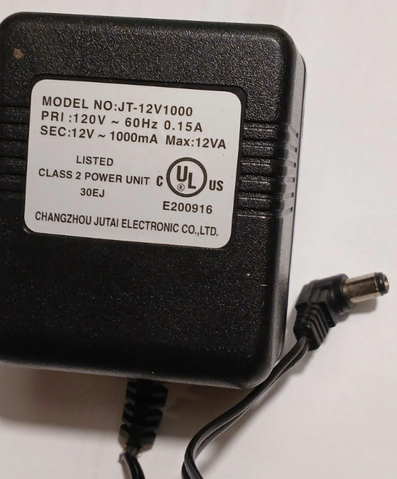 NEW CHANGZHOU JUTAI Electronic Co JT-12V1000 AC ADAPTER 12VAC 1A CLASS 2 POWER UNIT